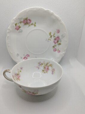 Antique HAVILAND FRANCE Teat Cup Set 1888 to 1896 Antique Pink Roses Beauty